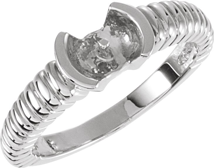 14K White Ring Mounting for 7 mm Pearl 