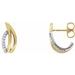 14K Yellow/White 1/10 CTW Natural Diamond Freeform J-Hoop Earrings