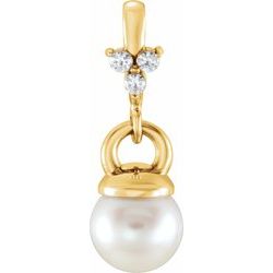 652186 / 14Kt Yellow / 8 Mm / Polished / Pearl Cup Pendant Mounting