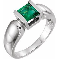 Solitaire Ring Mounting for Channel Set Princess - Cut Gemstone