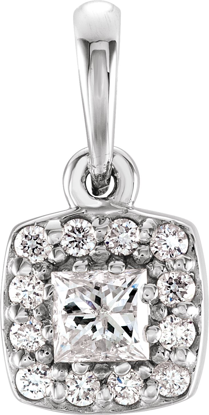 14K White 1/4 CTW Natural Diamond Pendant