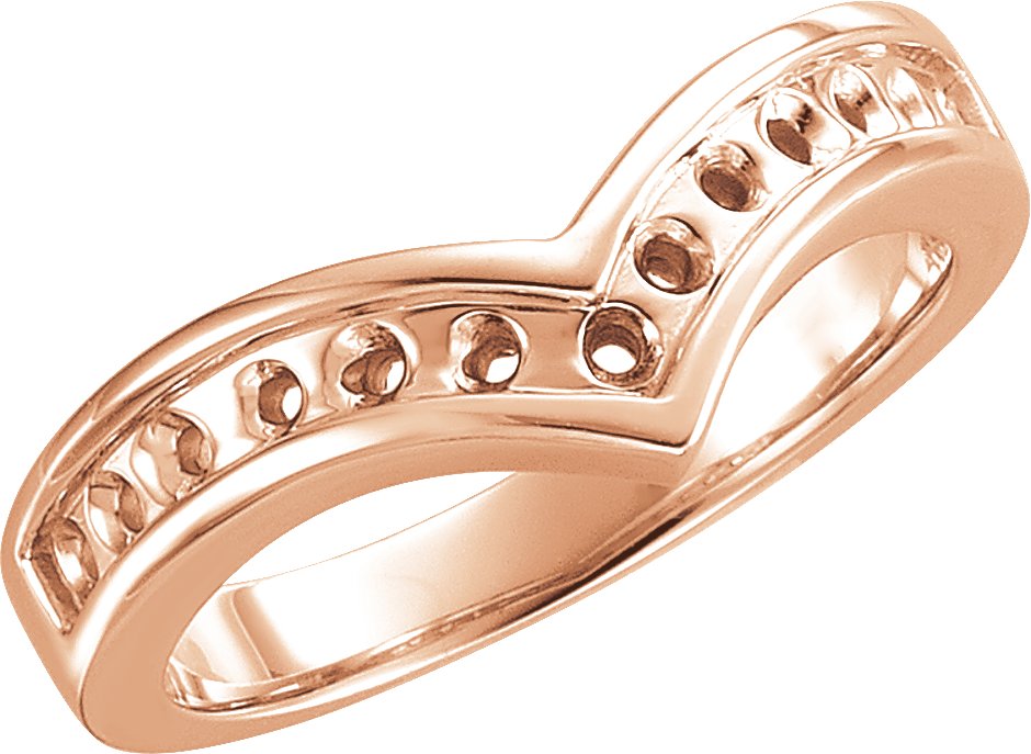 10K Rose V-Shape Band Mounting