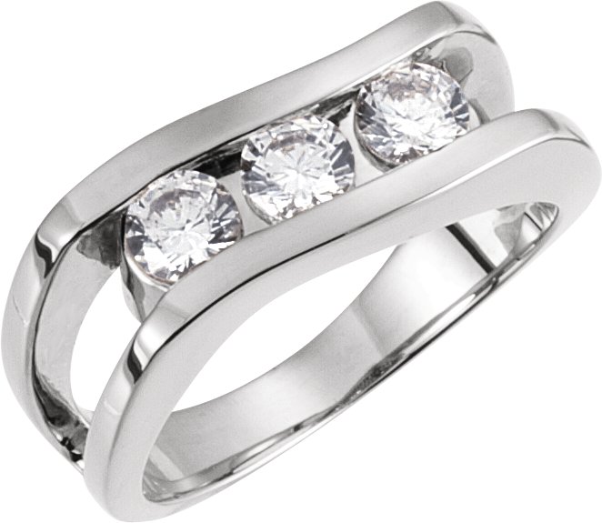 3-Stone Channel-Set Ring