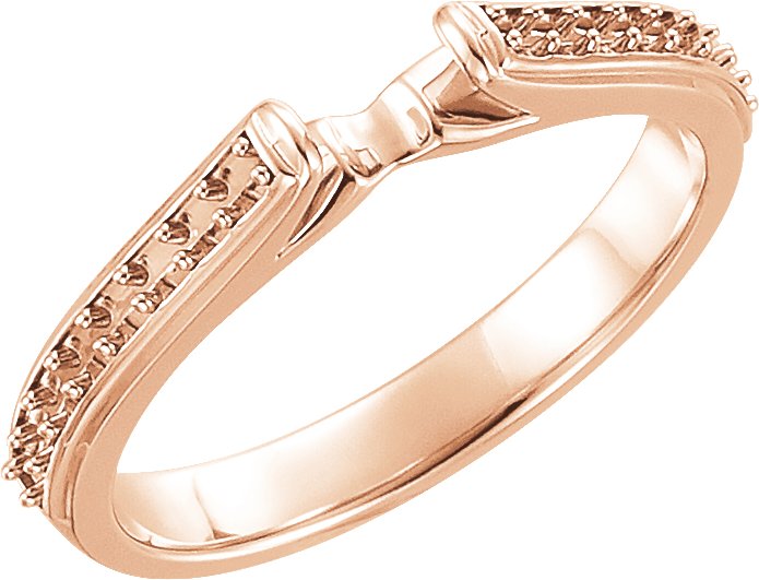 14K Розово злато Accented Cathedral-Style Peg Shank