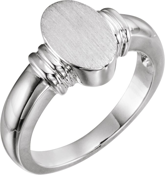 Sterling Silver 11.1x7.1 mm Oval Signet Ring