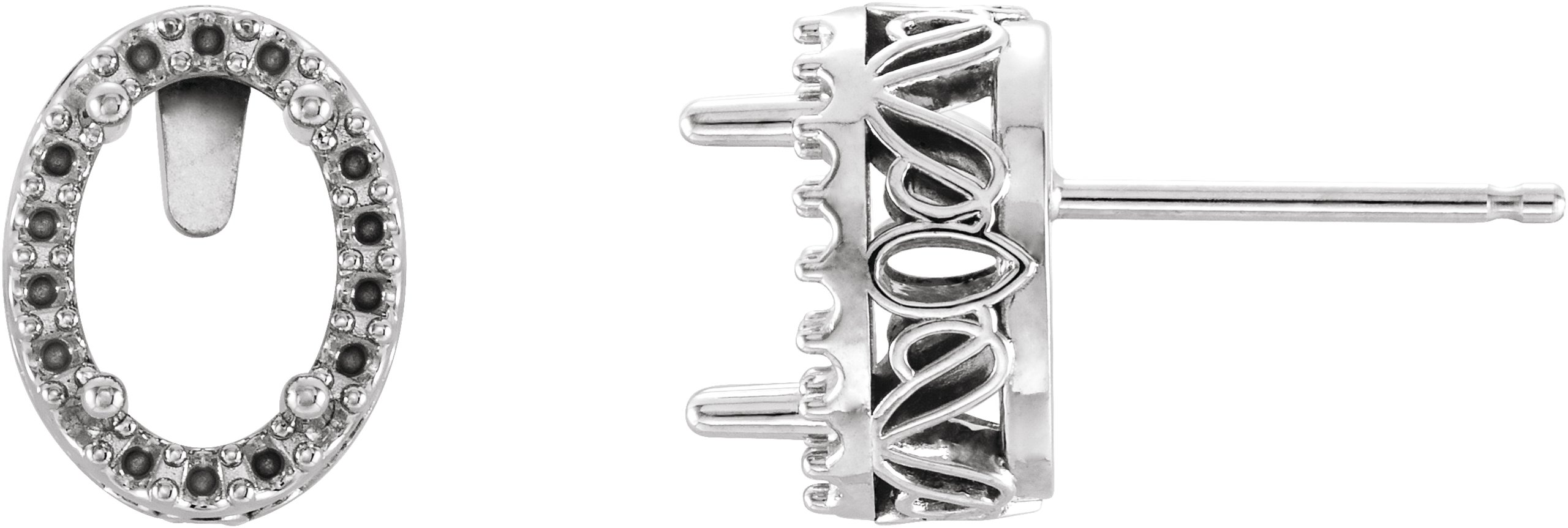Oval 4-Prong Halo-Style Earrings