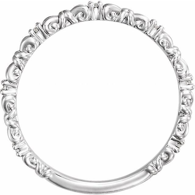 14K White .04 CTW Natural Diamond Stackable Ring