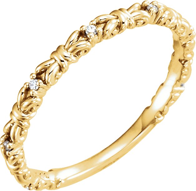 14K Yellow .04 CTW Natural Diamond Stackable Ring