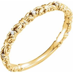 14K Yellow .04 CTW Natural Diamond Stackable Ring