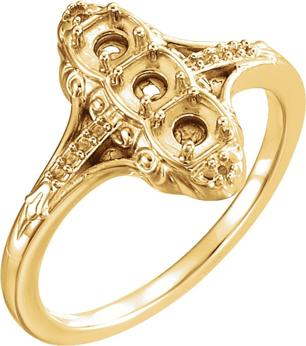 Vintage-Inspired Three-Stone Ring