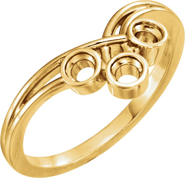 Three-Stone Bezel-Set Ring