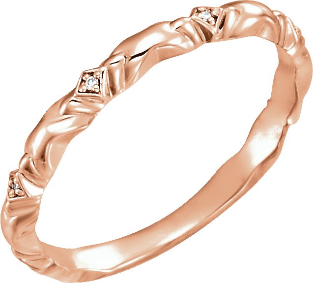 14K Rose .02 CTW Diamond Anniversary Band