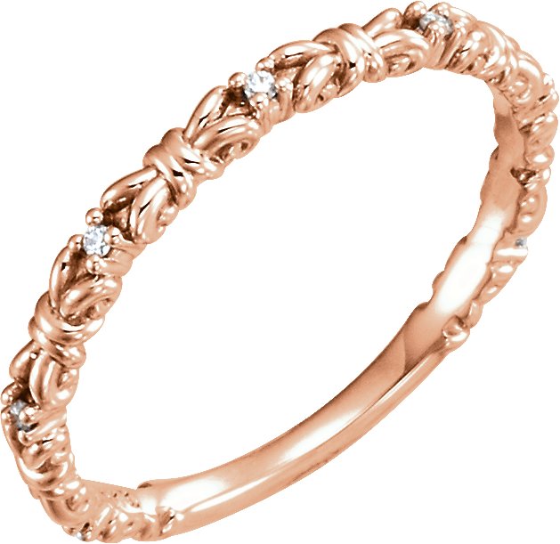 14K Rose .04 CTW Natural Diamond Stackable Ring