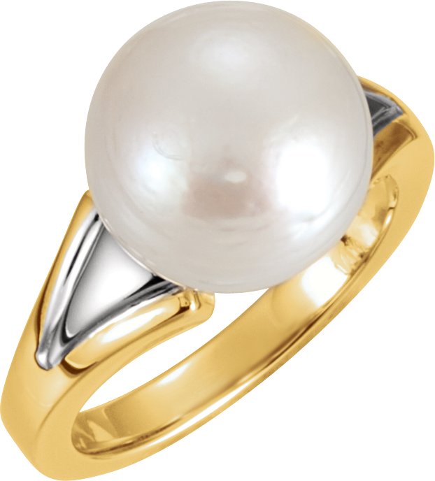 14K White Ring Mounting for 12 mm Pearl