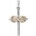 14K White & Yellow .06 CTW Natural Diamond Infinity-Inspired Cross Pendant
