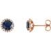 14K Rose 6 mm Lab-Grown Blue Sapphire & 1/8 CTW Natural Diamond Earrings