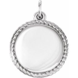 Sterling Silver Engravable Round Rope Pendant