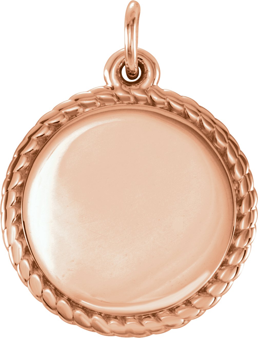 14K Rose Engravable Round Rope Pendant Ref. 12449027