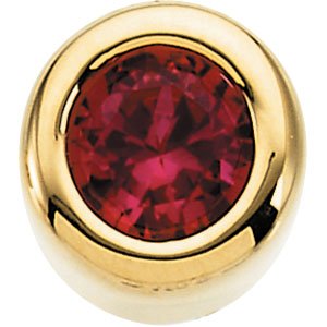 14K Yellow 4 mm Round Imitation Ruby Birthstone Slide Pendant Ref. 145055