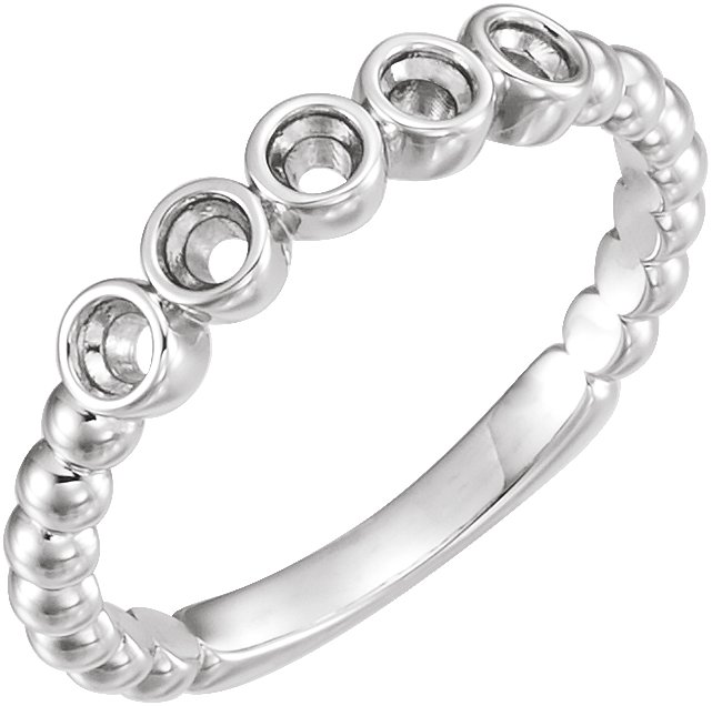 Beaded Bezel-Set Ring