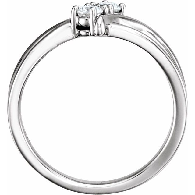 14K White 1/2 CTW Diamond Two-Stone Ring  
