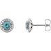 14K White 5 mm Natural Aquamarine & 1/8 CTW Natural Diamond Earrings