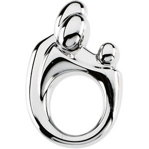 Sterling Silver 20.5x13.5 mm Mother and Child® Slide Pendant