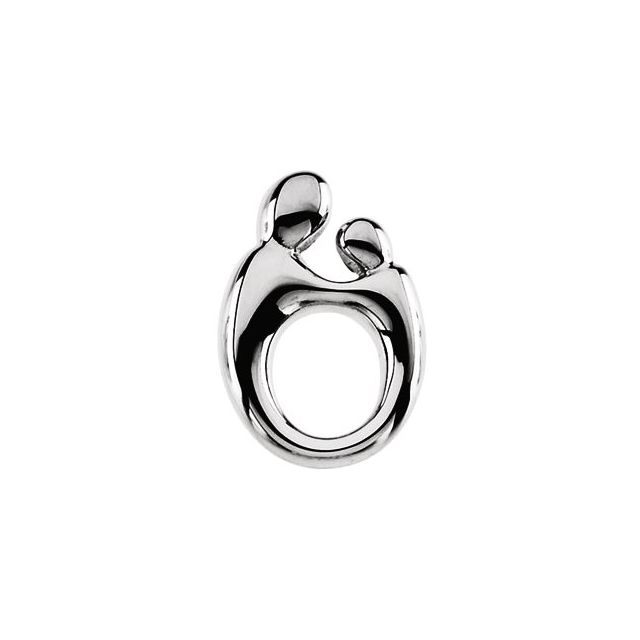 Sterling Silver 14.5x9.8 mm Mother and Child® Slide Pendant