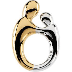 14K Yellow/White Mother and Child® Slide Pendant