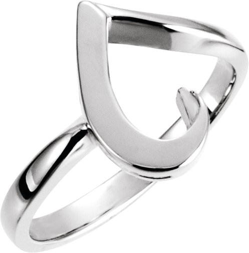 14K White Freeform Ring