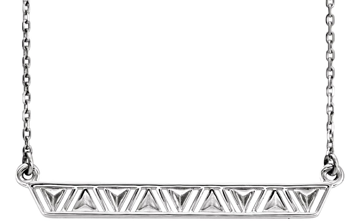 Sterling Silver Triangle Bar 16-18 Necklace 