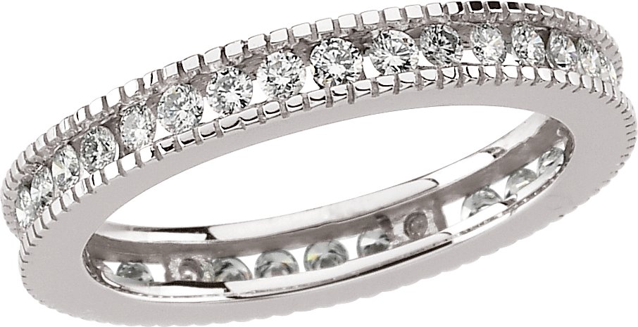 18K White .75 CTW Diamond Eternity Band Size 7 Ref 2941490