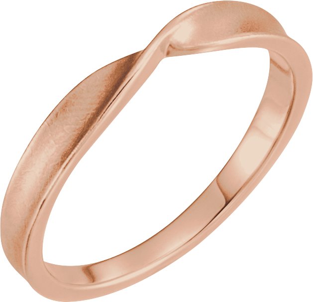 14K Rose 3 mm Stackable Twisted Ring