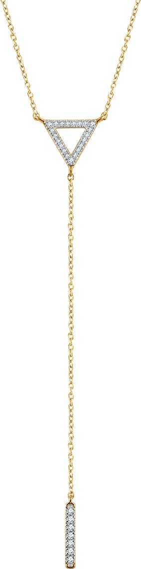 14K Yellow 1/6 CTW Diamond Triangle & Bar Y 16-18 Necklace