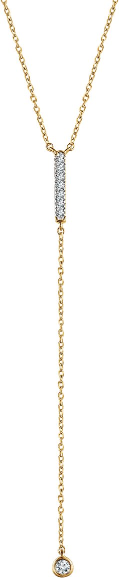 14K Yellow 1/8 CTW Natural Diamond Bar 16-18" Y Necklace