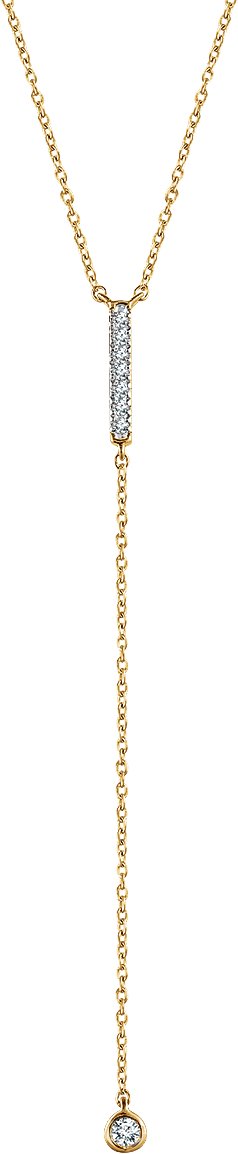 14K Yellow 1/8 CTW Diamond Bar Y 16-18 Necklace