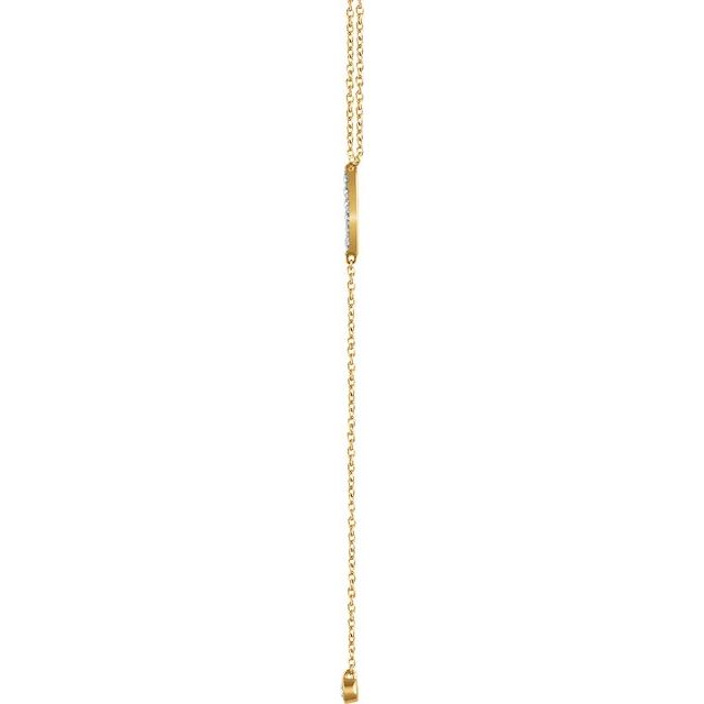 14K Yellow 1/8 CTW Natural Diamond Bar 16-18 Y Necklace