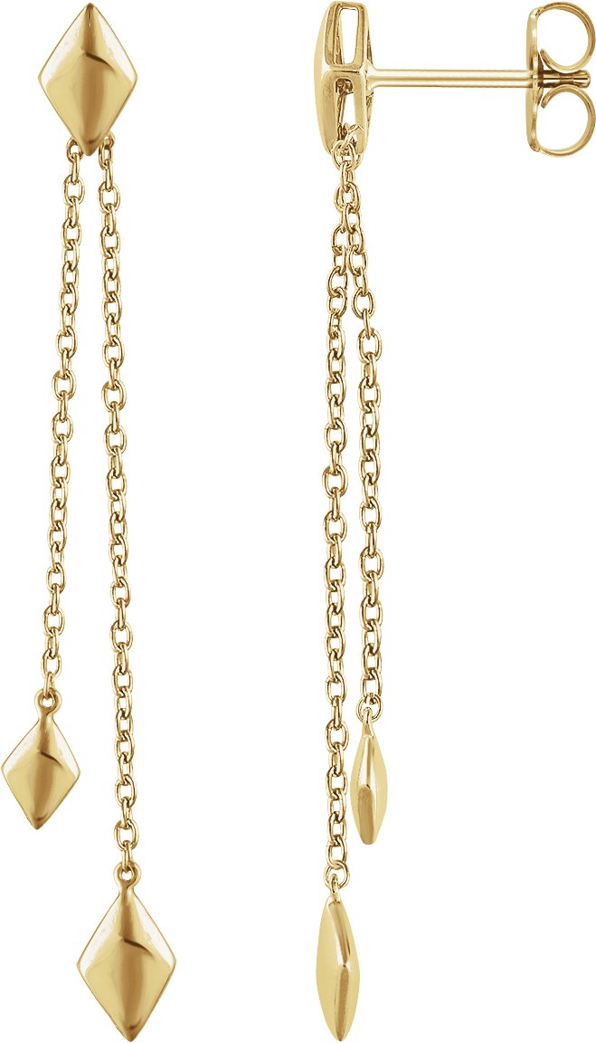 14K Yellow Chain Earrings 