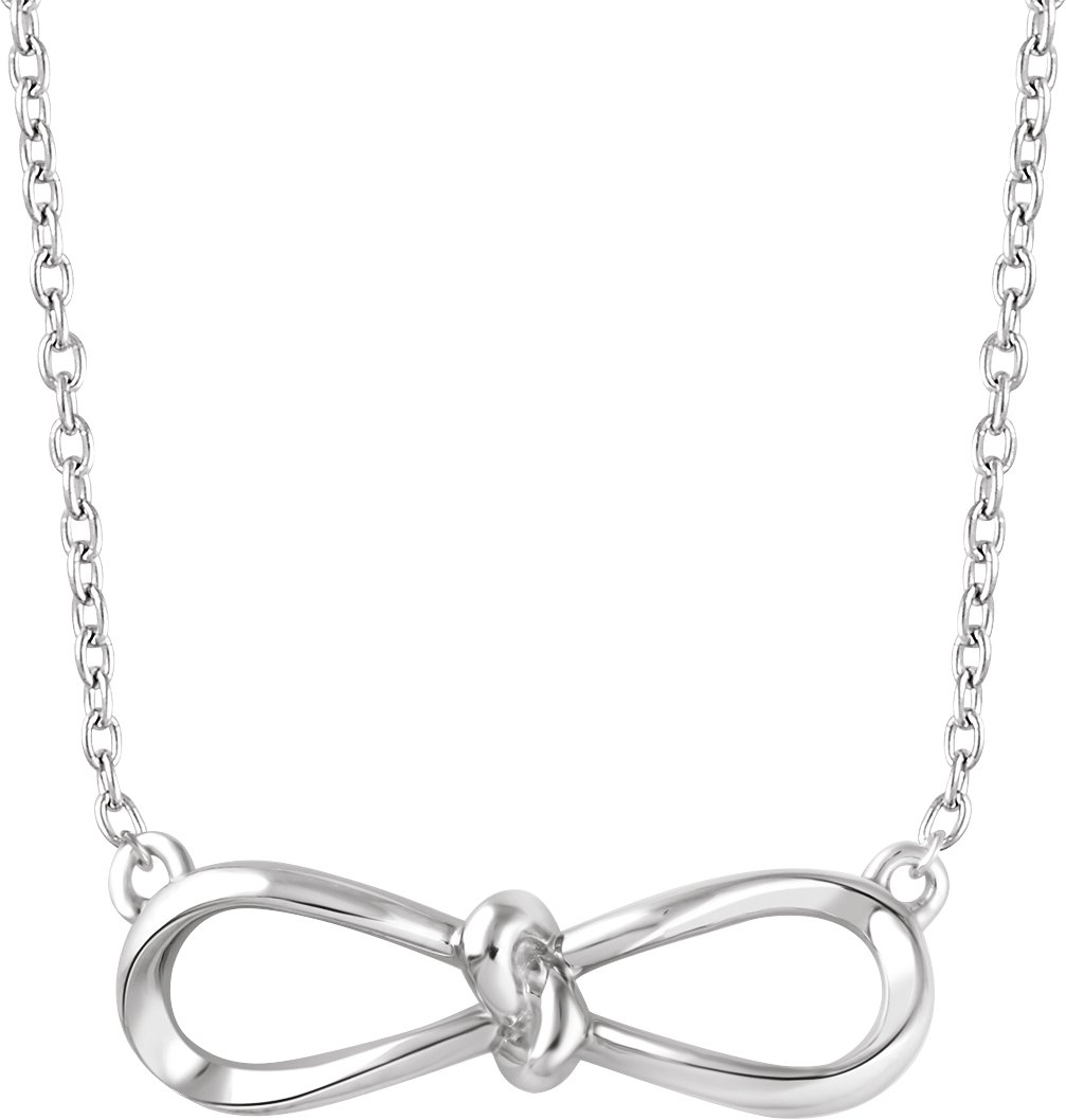 Sterling Silver Bow 16-18" Necklace