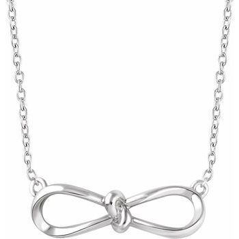 Sterling Silver Bow 18 inch Necklace Ref. 13221814