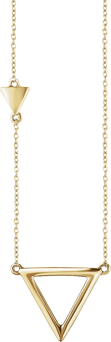 14K Yellow Triangle 18" Necklace