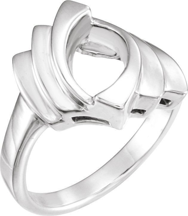 14K White Freeform Ring