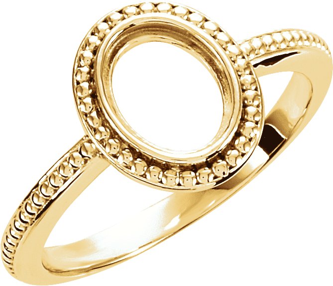 Beaded Cabochon Ring