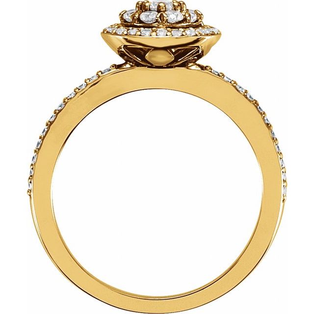 18K Yellow 1/3 CTW Natural Diamond Engagement Ring