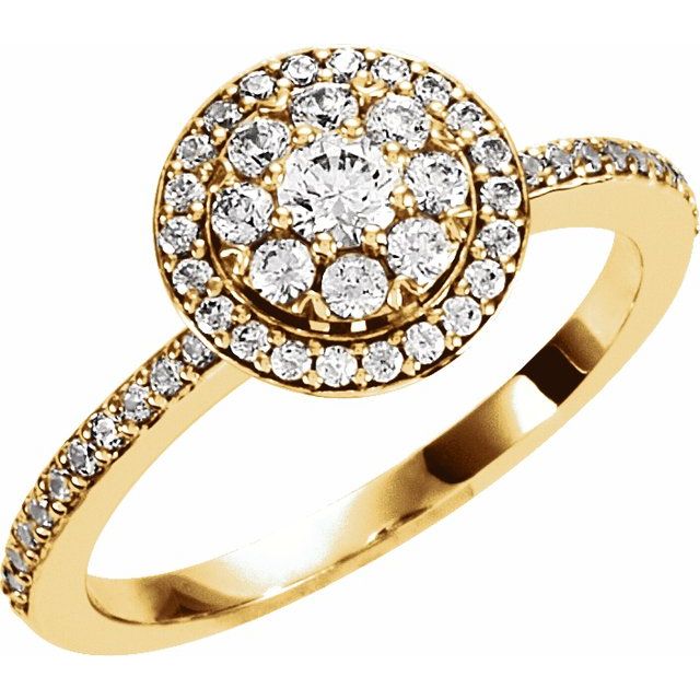 18K Yellow 1/3 CTW Natural Diamond Engagement Ring