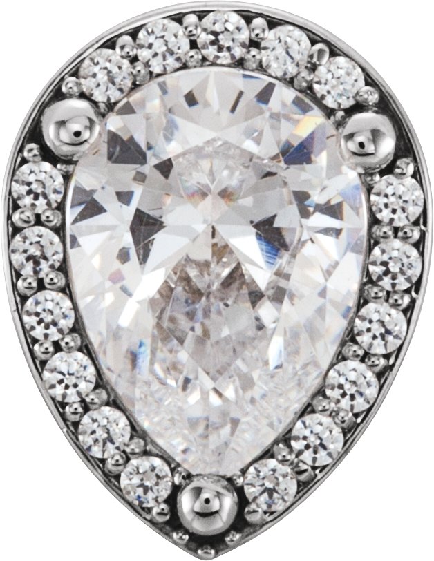 Pear 3-Prong Halo-Style Earring Setting