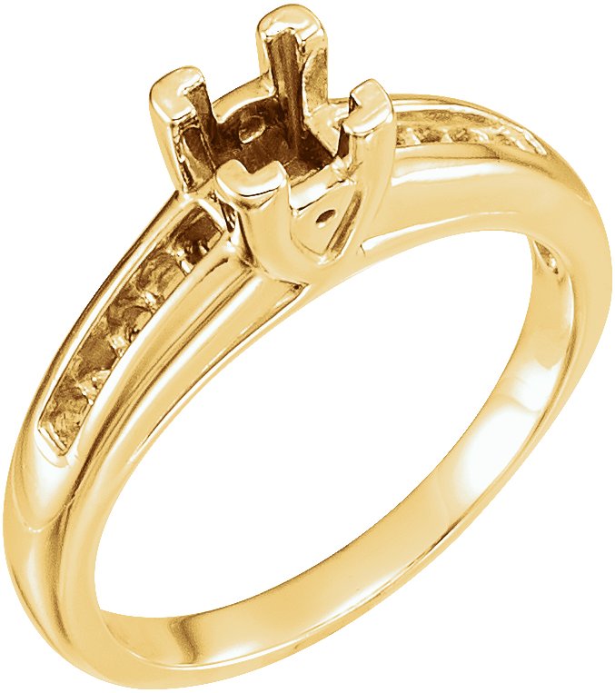 V-Prong Accented Engagement Ring