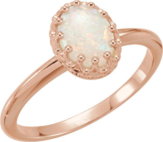 14K Rose Opal Crown Ring Ref 9543950