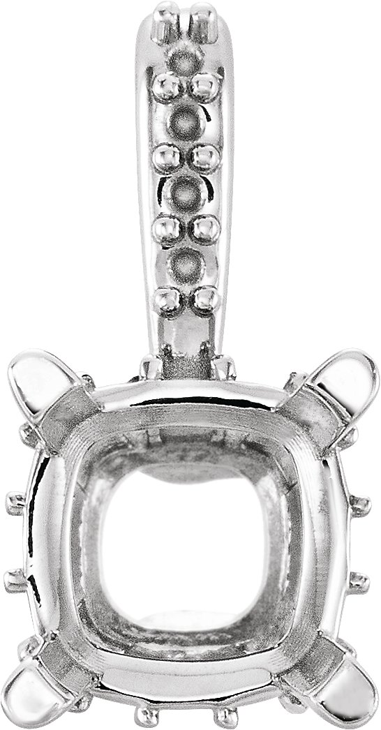 Cushion 4-Prong Accented Pendant