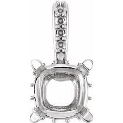 Cushion 4-Prong Accented Basket Pendant